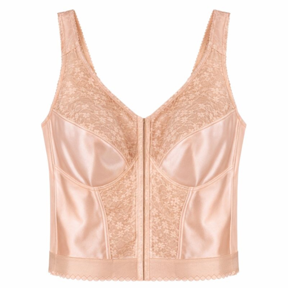 Exquisite Form Wireless Longline Full Coverage Posture Bra 42B Tan Peach Cream